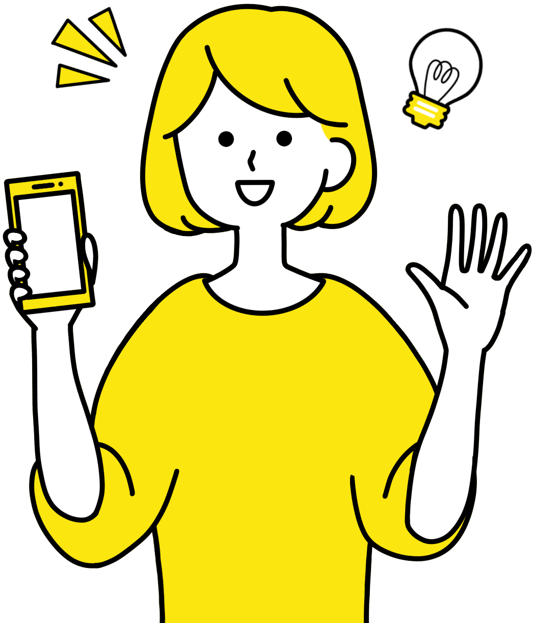 女性笑顔、解決